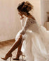 Simple 2019 Lace Wedding Dresses Full Sleeve Backless Sexy Beach Wedding Gowns